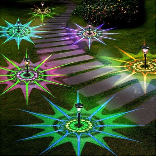 

Lumières de voie solaires lumières de jardin solaires à changement de couleur ip65 étanche lumières de chemin de paysage extérieur pour cour pelouse patio allée décorative