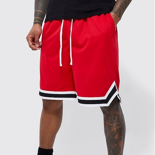 

Men's Gym Shorts Basketball Shorts Drawstring Bottoms Athletic Athleisure Breathable Quick Dry Soft Fitness Basketball Running Sportswear Activewear Solid Colored Black White Red