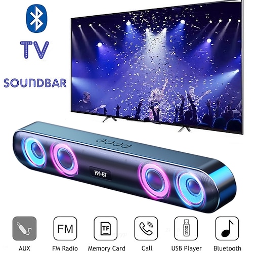 

Portable Home Theater Echo Wall 3D Stereo Wireless Subwoofer RGB LED Colorful Flash Barra De Sonido Para TV Bluetooth Speaker