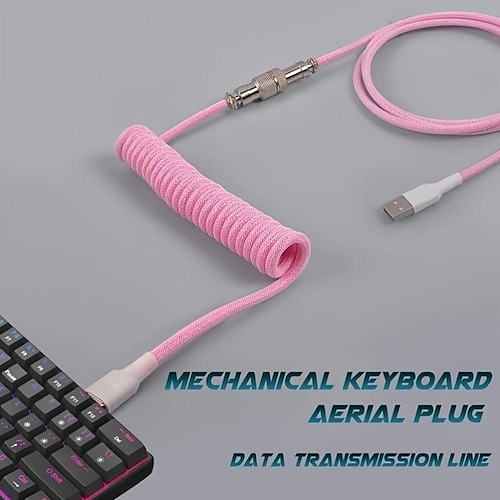 

Cabo de teclado mecânico usb a para tipo c de 59 com soquete de aviação gx12 - colorido amplificador; durável