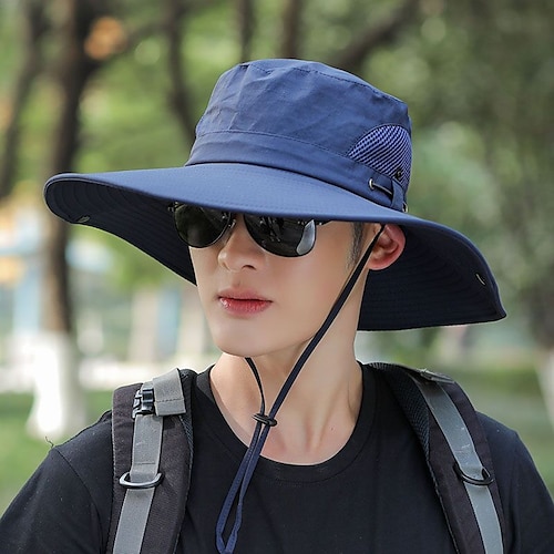 Adults Wide Brim Sun Hat UPF50+ Bucket Hat Waterproof Quick Dry Breathable Summer  Hat for Fishing Camping & Hiking 2024 - $16.99