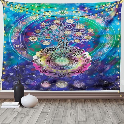 

mandala arbre de vie suspendu tapisserie mur art floral grande tapisserie murale décor photographie toile de fond couverture rideau maison chambre salon décoration