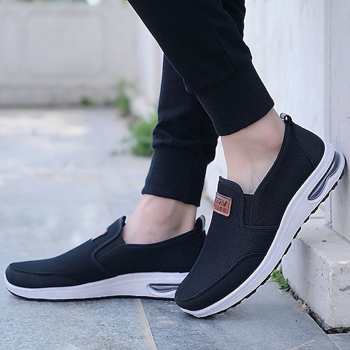 

Hombre Zapatos de taco bajo y Slip-On Zapatos Confort Clásico Casual Exterior Diario Zapatos de Paseo Tela Transpirable Negro Azul Piscina Gris Verano Primavera