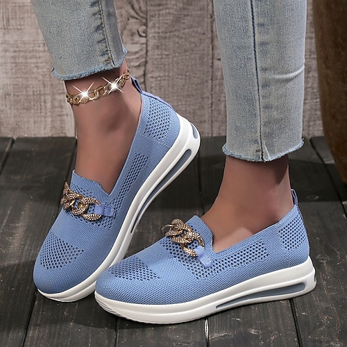 

Damen Turnschuhe Mules Slip-Ons Komfort Schuhe Übergrössen Outdoor Gehen Sommer Schnalle Keilabsatz Runde Zehe Urlaub Sport Brautkleider schlicht Wanderschuhe Gitter Elastisches Gewebe Halbschuhe