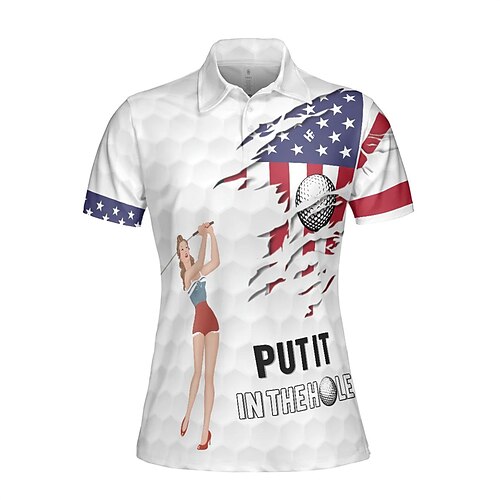 

Mulheres Camisa polo de caminhada Camisa de golfe roupas de golfe Respirável Secagem Rápida Macio Manga Curta Blusas Normal Estampado Verão Primavera Tênis Golfe Badminton