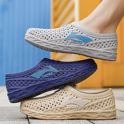 

Herren Sandalen Komfort-Sandalen Brautkleider schlicht Strand Design Outdoor Täglich Upstream-Schuhe PVC Wasserdicht Atmungsaktiv Schwarz Blau Kaki Sommer