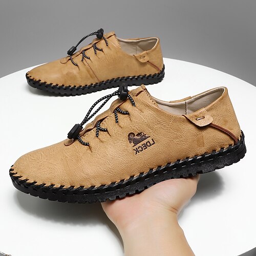 

Herren Outdoor Komfort Schuhe Übergrössen Brautkleider schlicht Outdoor Täglich Wanderschuhe Mikrofaser Atmungsaktiv Sandfarbe Schwarz Dunkelgray Slogan Frühling