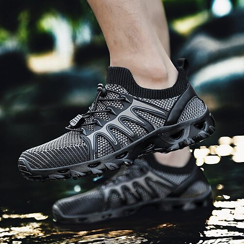 

Herren Turnschuhe Übergrössen Sport Brautkleider schlicht Outdoor Täglich Wandern Wasser-Schuhe Gitter Schwarz Blau Grün Sommer