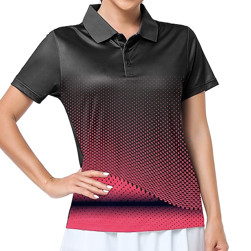 

Mulheres Camisa polo de caminhada Camisa de golfe roupas de golfe Respirável Secagem Rápida Macio Manga Curta Blusas Normal Cores Gradiente Verão Primavera Tênis Golfe Badminton