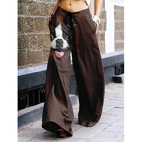 

Animal Y2K Perro Pantalón recto Pantalones anchos Vuelta al cole Estampado Estilo callejero Pantalones Para Mujer Adulto Impresión 3D 100% Poliéster Diario