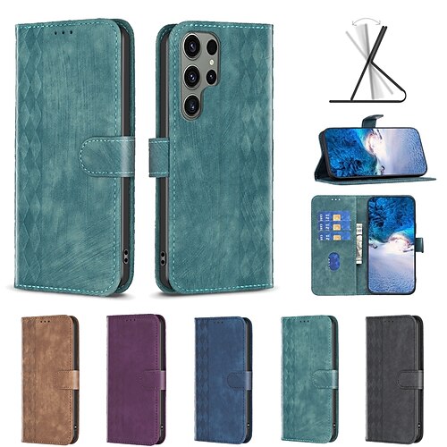 

Phone Case For Samsung Galaxy Full Body Case Wallet Case S23 S22 Ultra Plus S21 FE S20 A73 A53 A33 A23 A13 With Card Holder Magnetic Flip Kickstand Solid Colored TPU PU Leather