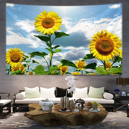 

tournesol paysage suspendu tapisserie mur art grande tapisserie murale décor photographie toile de fond couverture rideau maison chambre salon décoration