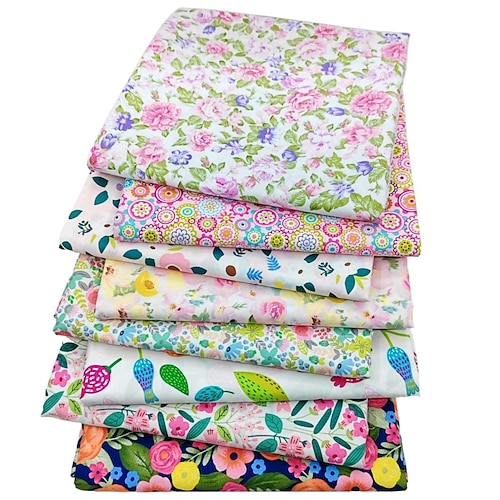 

8pcs Cotton Floral Cloth Fabric,Squares Sewing Supplies Fabric for Quilting Patchwork, DIY Craft, Scrapbooking Cloth 5050cm/2020in