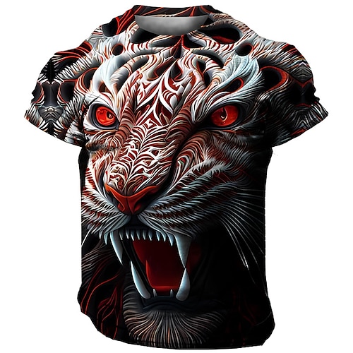 

Homens Camiseta Gráfico Animal Gola Redonda Roupa Impressão 3D Ao ar livre Diário Manga Curta Imprimir Moda Designer Vintage