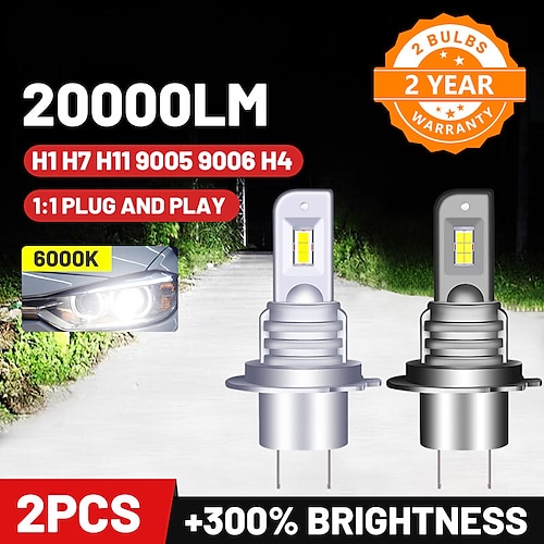 

2 pièces OTOLAMPARA Automatique LED Lampe Frontale H9 H7 H4 Ampoules électriques 20000 lm CSP 80 W 6000 k 2 Prêt à l'emploi Ultra léger Meilleure qualité Pour Universel Tous les modèles Toutes les