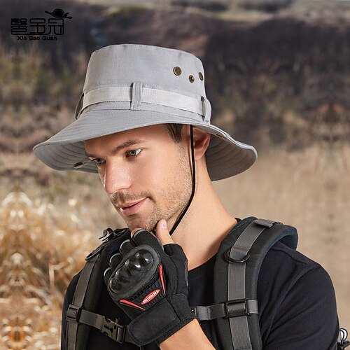 

Herren Sonnenhut Eimer Hut Fischen-Hut Breiter Rand Außen Packbar Wasserdicht UV-Schutz UPF50 Hut Polyester Schwarz Marineblau Kaki für Angeln Klettern Strand
