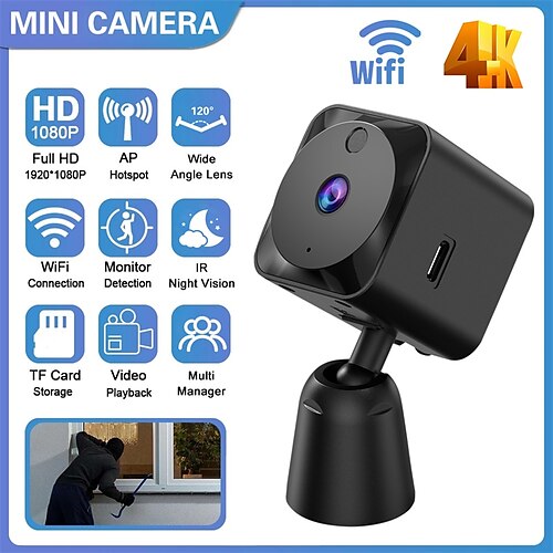 

mini cámara wifi visión nocturna automática proximidad conexión remota cámara de video de negocios en casa ultra clara dv q18