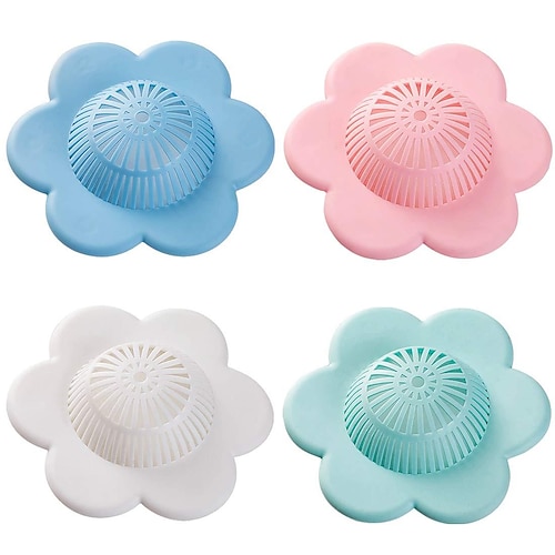 Drain Hair Catcher Silicone Hair Stopper With Suction Cup Round Shower Drain