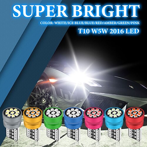 

10pcs t10 w5w led lâmpada de sinal do carro 168 194 canbus para interior do carro mapa luzes da abóbada luzes de posição de estacionamento