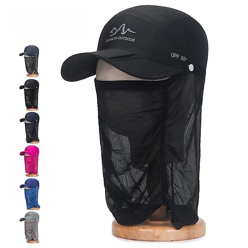 

Cubierta portátil plegable de verano para mujeres y hombres, hilo para colgar en la cara, sombrero de secado rápido para hombres y mujeres, montañismo al aire libre y pesca, gorra protectora solar multifuncional