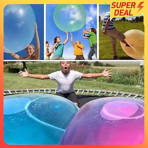 

Water Bubble Ball , Balloon Inflatable Water-Filled Ball Soft Rubber Ball for Outdoor Beach Pool Party Large