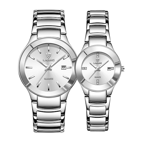 Couple Watch Luxury Steel Bracelet Quartz Movement Waterproof