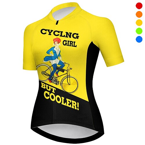 

21Grams Mujer Maillot de Ciclismo Manga Corta Bicicleta Maillot Camiseta con 3 bolsillos traseros MTB Bicicleta Montaña Ciclismo Carretera Transpirable Secado rápido Dispersor de humedad Bandas