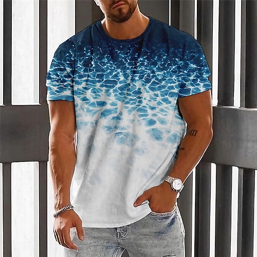 

Hombre Camiseta Graphic Bloque de color Grieta Cuello Barco Ropa Impresión 3D Exterior Diario Manga Corta Estampado Moda Design Vintage