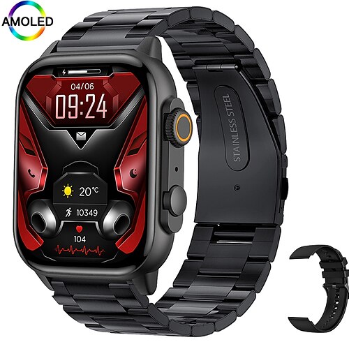 

iMosi HK95 Reloj inteligente 1.952 pulgada Smartwatch Reloj elegante Bluetooth Podómetro Recordatorio de Llamadas Seguimiento de Actividad Compatible con Android iOS Mujer Hombre Llamadas con Manos