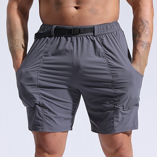 

Homens Shorts de verão Shorts casuais Com cinto Tecido Conforto Respirável Ao ar livre Diário Para Noite Moda Casual Preto Azul