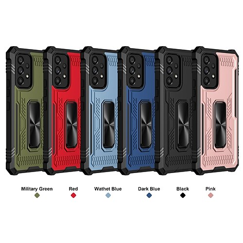 

Phone Case For Samsung Galaxy Back Cover S23 A14 A53 Bumper Frame Kickstand Military Grade Protection Geometric Pattern Armor TPU PC