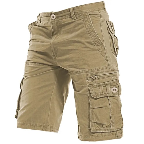

Men's Cargo Shorts Hiking Shorts Zipper Pocket Flap Pocket Plain Comfort Breathable Outdoor Daily Going out 100% Cotton Fashion Casual Black Army Green