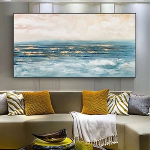  Peinture à l'huile faite à la main toile art mural décoration paysage marin abstrait peinture plage océan pour la décoration intérieure roulé sans cadre peinture non étirée