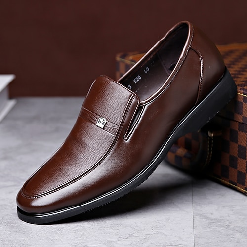 

Men's Loafers Slip-Ons Dress Loafers Business Casual Daily Office Career Walking Shoes Rubber Synthetics Black Brown Spring Fall