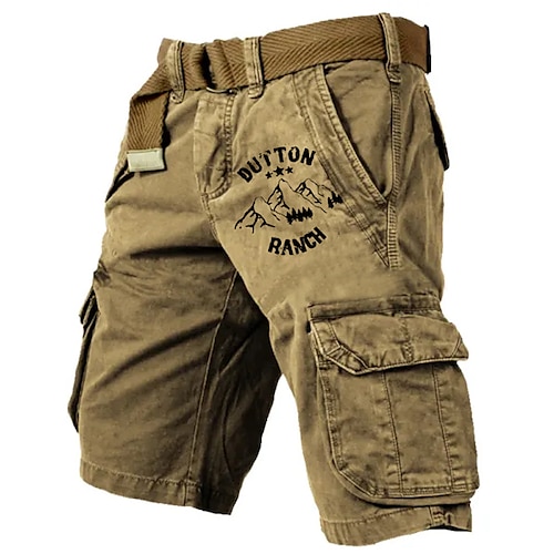 

Hombre Pantalón Corto Cargo Pantalón corto Shorts para senderismo Multi bolsillo Letra Estampados Listo para vestir Corto Exterior Diario Design Casual Marrón