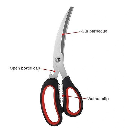 Style Korean Elbow Barbecue Scissors Multifunctional Kitchen Scissors 304  Stainless Steel Barbecue Clip Barbecue Set 2024 - US $8.51