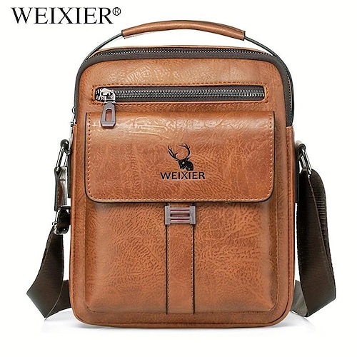 

weixier pu sac de messager pour hommes tendance rétro sac à bandoulière pour hommes sac à main étanche sac de messager sac à dos pour hommes