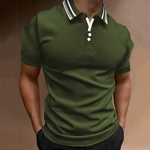 

Hombre Polos con botones POLO Casual Festivos Diseño Manga Corta Moda Básico Plano Clásico Verano Ajuste regular Fuego rojo Negro Verde Ejército Azul Marino Oscuro Gris Polos con botones