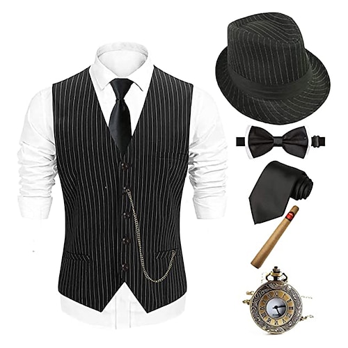 1920s Great Gatsby Gangster Costume Set For Men Roaring 20s Old Man  Clothing With Panama Hat 1920s Mens Fashion Suspenders 230921 From  Landong06, $16.8