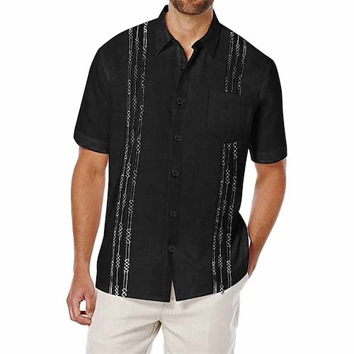 

Homme Chemise Chemise Lin Chemise hawaïenne Rayé Imprimés Photos Géométrie Col rabattu Abricot Noir Blanche Vert Claire bleu marine Extérieur Plein Air Manches courtes Imprimer Vêtement Tenue Lin