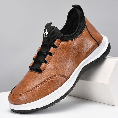 

Hombre Zapatillas de deporte Zapatos Confort Negocios Casual Diario Oficina y carrera Cuero Sintético Impermeable Transpirable Negro Marrón Otoño