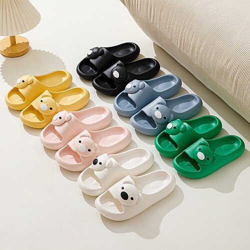 

Cartoon Bear Cloud Slides Pillow Slippers Comfortable Lightweight Open-toe Shoes For Indoor Outdoor Shower Bathroom Beach Sandals