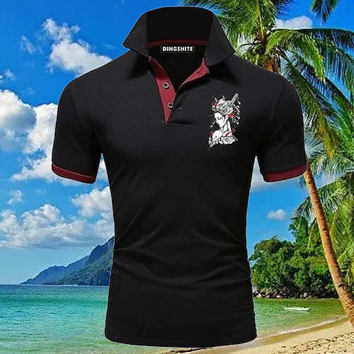 

Herren Sport-Polo Poloshirt Casual Festtage Kubanisches Halsband Kurzarm Modisch Basic Glatt Schnell Trocknend Sommer Regular Fit Apfel Grün Hellgrau Dunkelgrau Wein Gelb und Marineblau Weiß