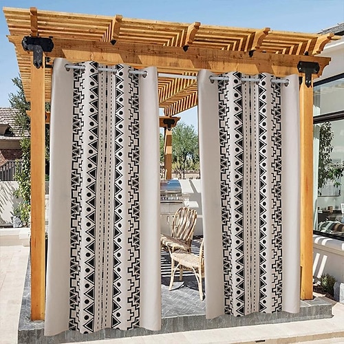 

Rideau extérieur imperméable à l'eau, rideaux de patio coulissants blancs, œillets de rideaux de pergola pour belvédère, balcon, porche, fête, hôtel