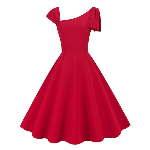 

Retro Vintage 1950s Swing-Kleid Flare-Kleid Damen Kostüm Jahrgang Cosplay Casual Kleid