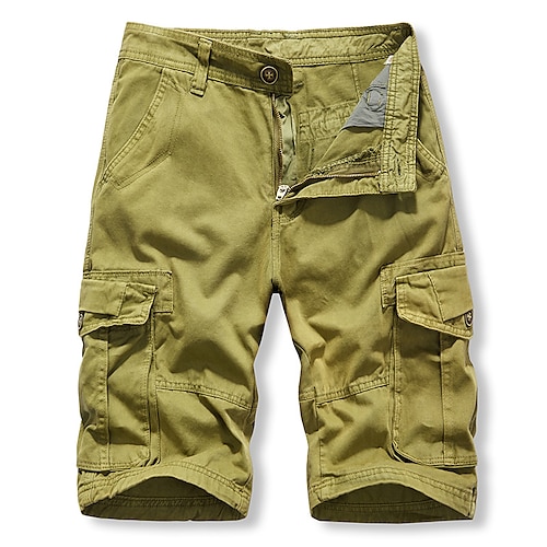 

Homme Short Cargo Shorts de Randonnée Poche à rabat Plein Confort Respirable Extérieur du quotidien Sortie 100% Coton Mode Décontractées Noir Vert Véronèse