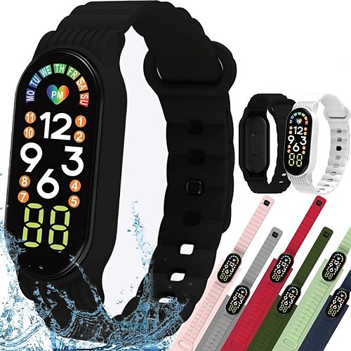 

m7a led montre numérique sports de plein air wriatwatch enfant montre électronique calendrier étanche unisexe bracelet en tpu étudiant montre-bracelet horloge