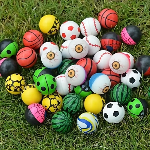 10 pezzi assortiti palline rimbalzanti colorate calcio sfuso modello misto palline  rimbalzanti alte per bambini bomboniere premi regali di compleanno