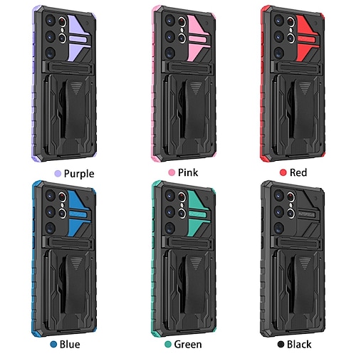 

Handy Hülle Handyhüllen Für Samsung Galaxy Rückseite S23 S22 S21 S20 Plus Ultra A14 S21 FE A53 A72 Shutzrahmen Clip auf Handyhülle Ständer Einfarbig Rüstung TPU PC
