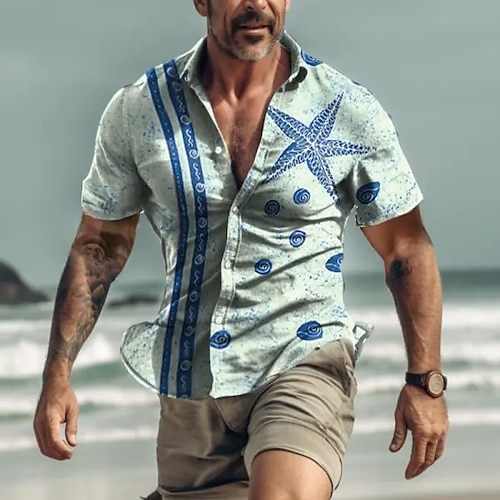 

Homme Chemise Chemise hawaïenne Chien Imprimés Photos Koi Col rabattu Rose Claire Rouge Bleu Violet Bleu bleu Extérieur Plein Air Manches courtes Imprimer Vêtement Tenue Mode Vêtement de rue Design